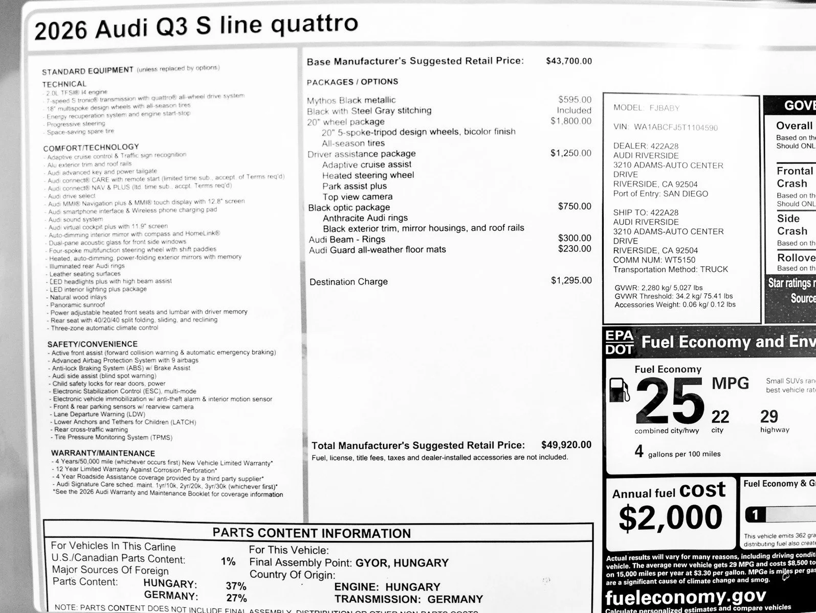 New 2026 Mythos Black Metallic Audi S line image 27