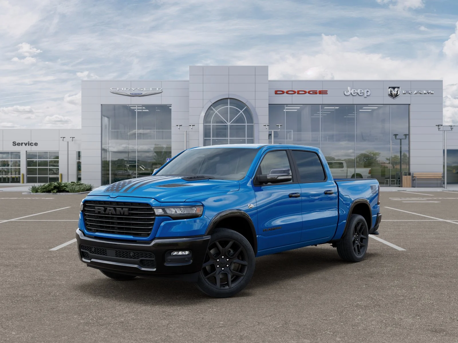 New 2026 Hydro Blue Pearl-Coat Exterior Paint RAM Laramie image 1
