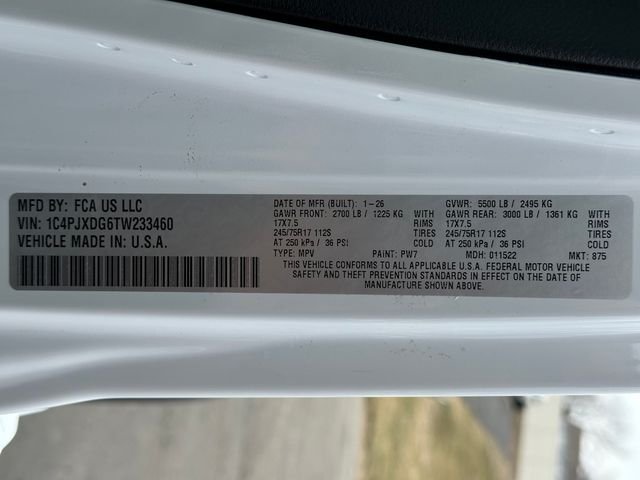 New 2026 Bright White Clear-Coat Exterior Paint Jeep Sport S image 37