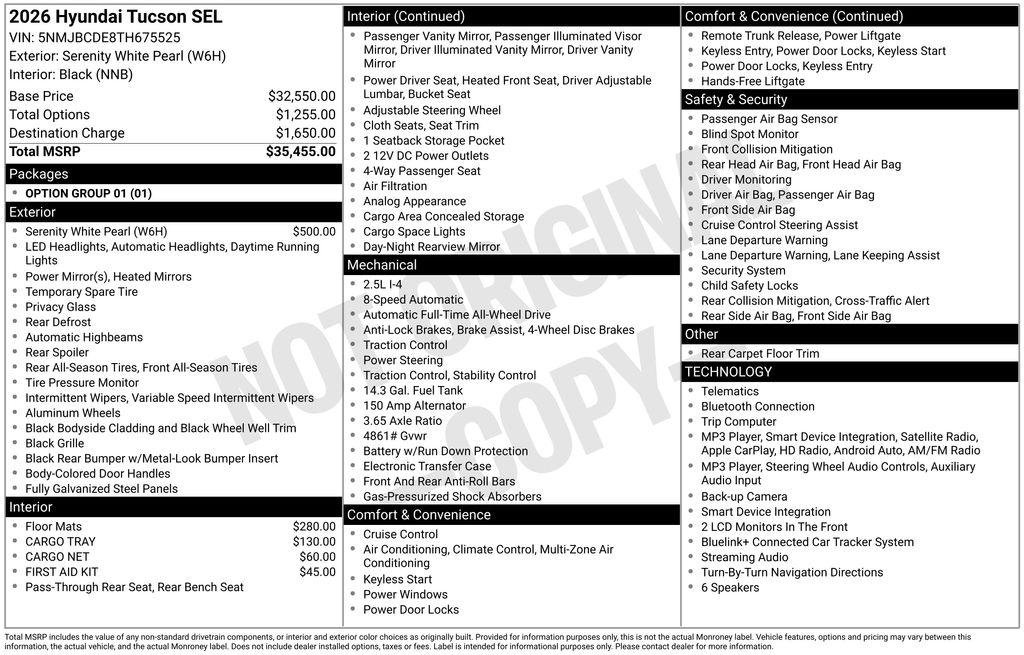 New 2026 White Hyundai SEL AWD image 31