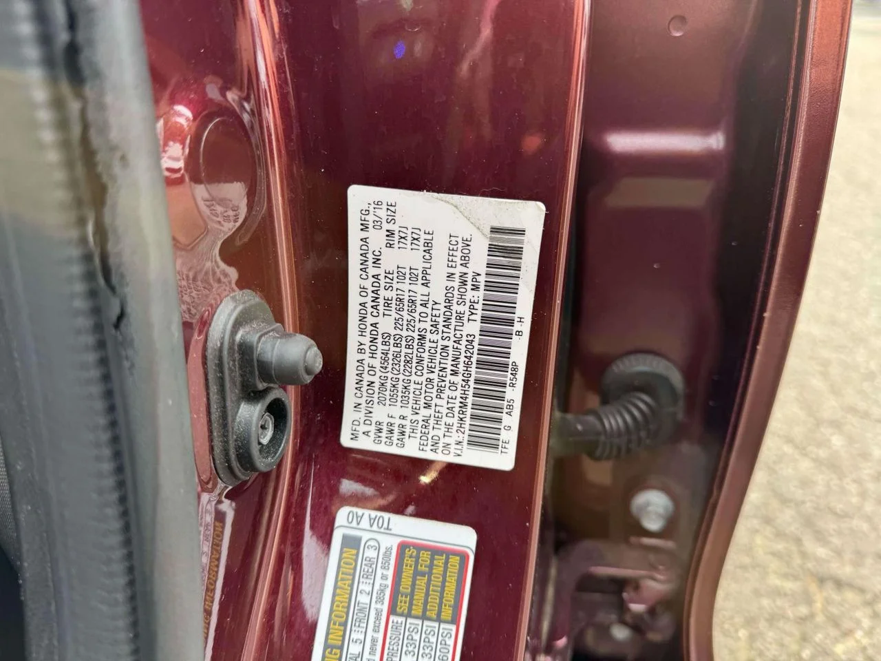 Certified Used 2016 Basque Red Pearl II Honda EX image 15