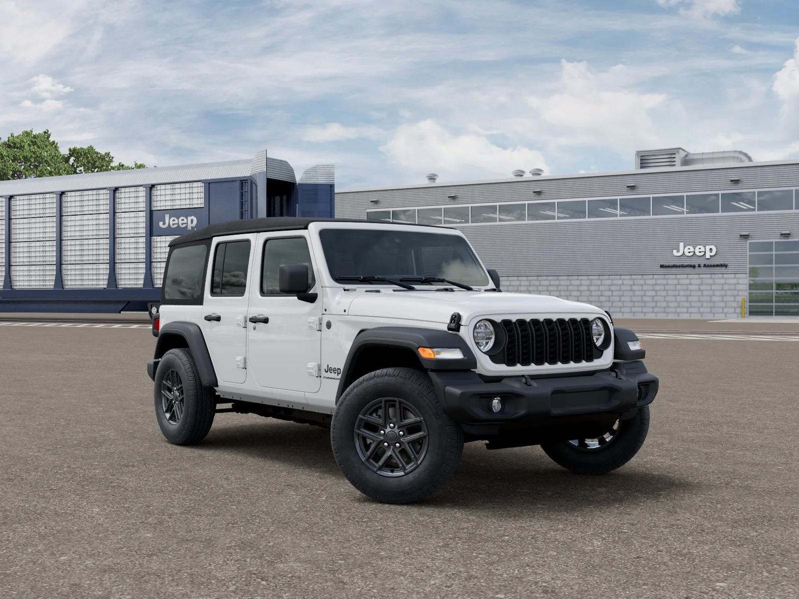 New 2026 Bright White Clear-Coat Exterior Paint Jeep Sport S image 3