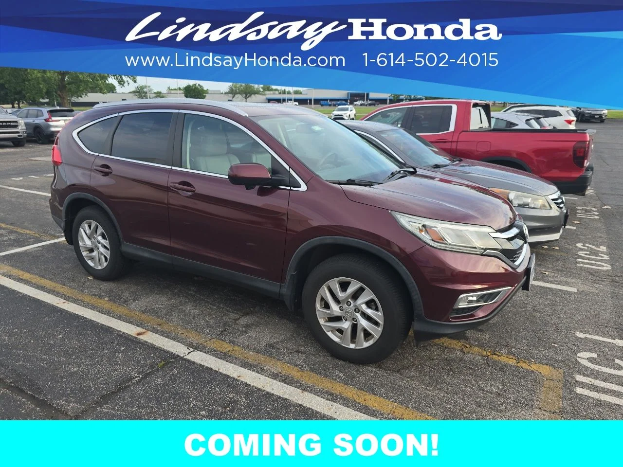 Used 2016 Basque Red Pearl II Honda EX-L image 2