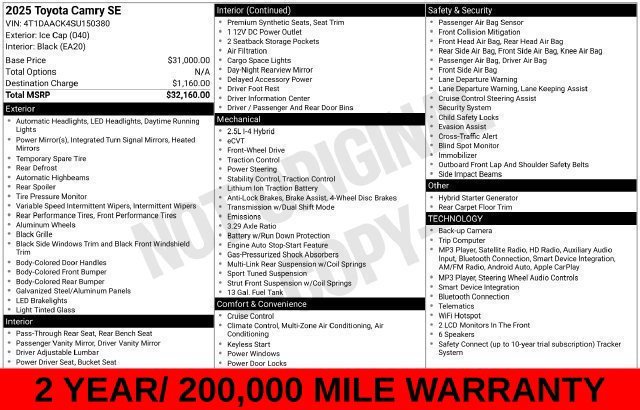 Used 2025 Ice Toyota SE image 18
