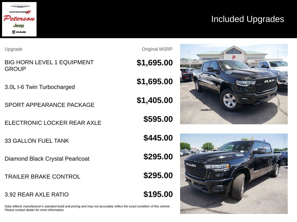 New 2026 Diamond Black Crystal Pearl-Coat Exterior Paint RAM BIG HORN image 13