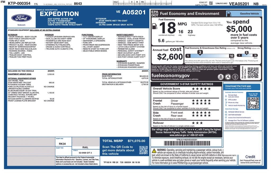 New 2027 Star White Metallic Tri-Coat Ford Active image 4