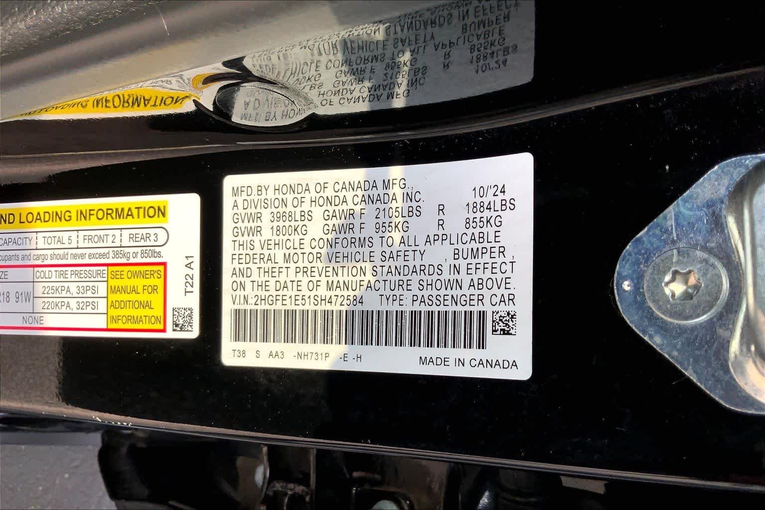 Used 2025 Crystal Black Pearl Honda  image 33
