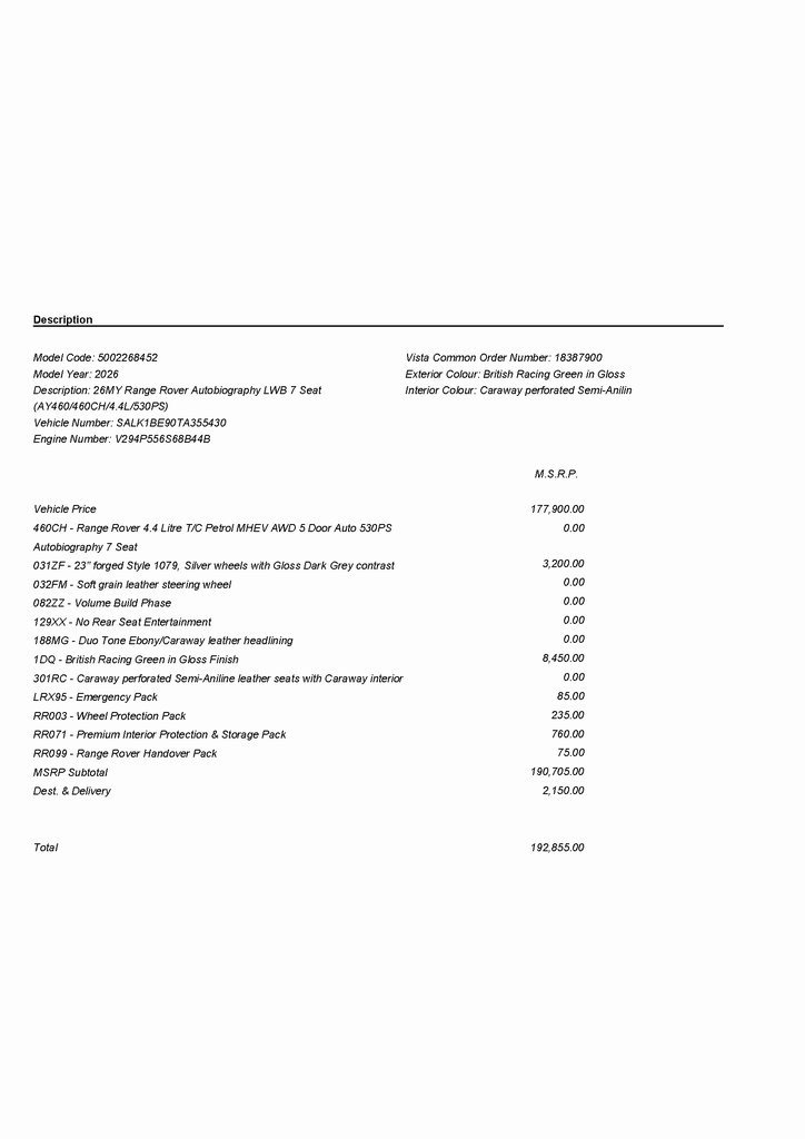 2026 LAND ROVER RANGE ROVER - Image 2