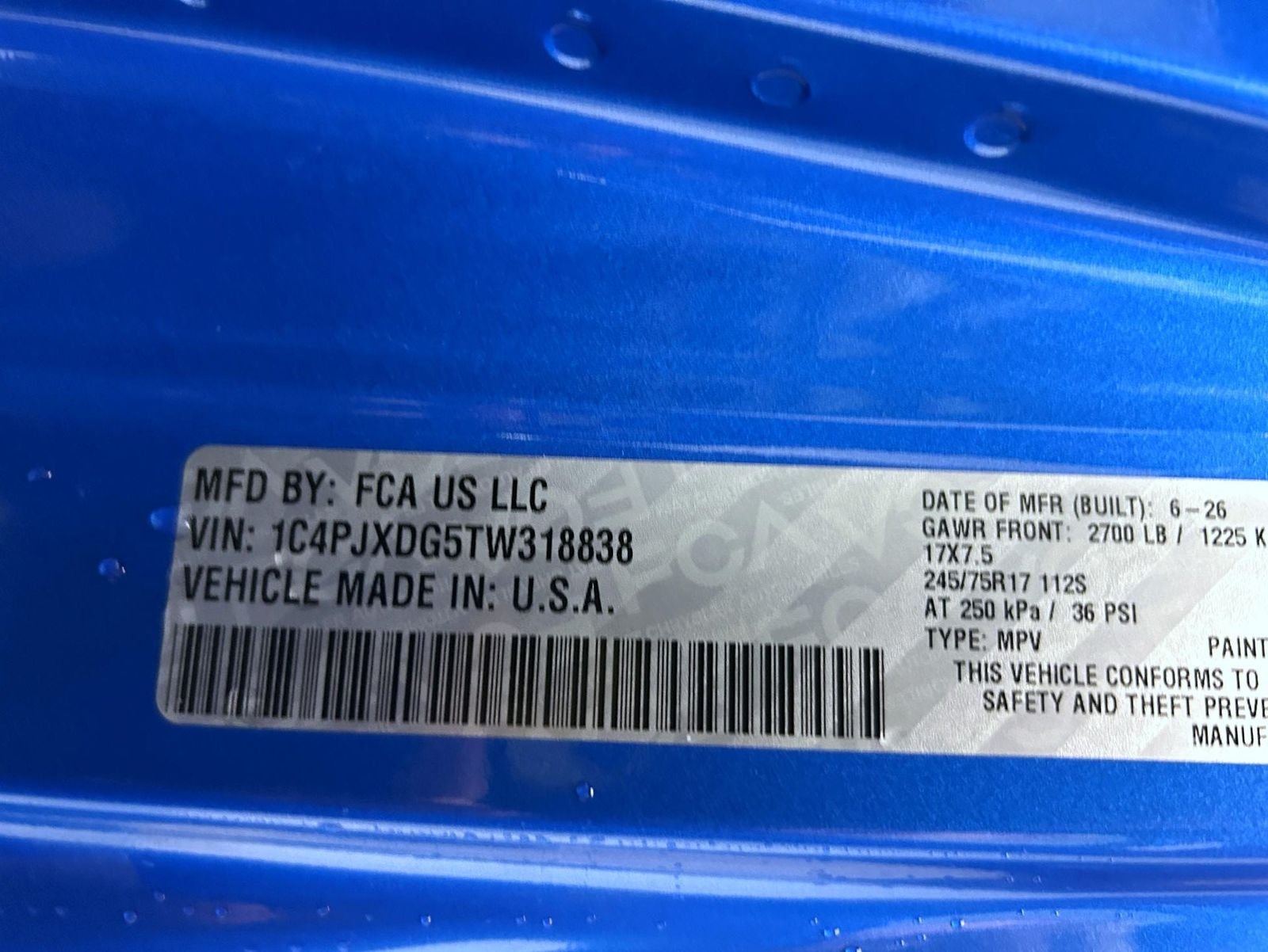 New 2026 Hydro Blue Pearl-Coat Exterior Paint Jeep Sport S image 25
