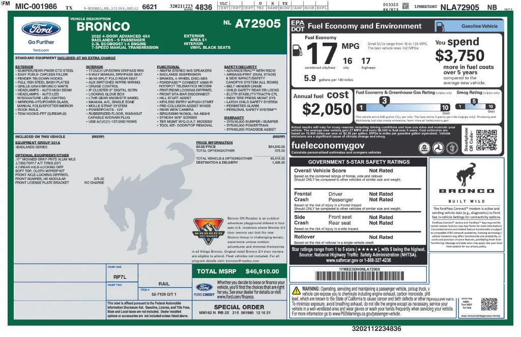 Used 2022 Gray Ford Badlands image 37