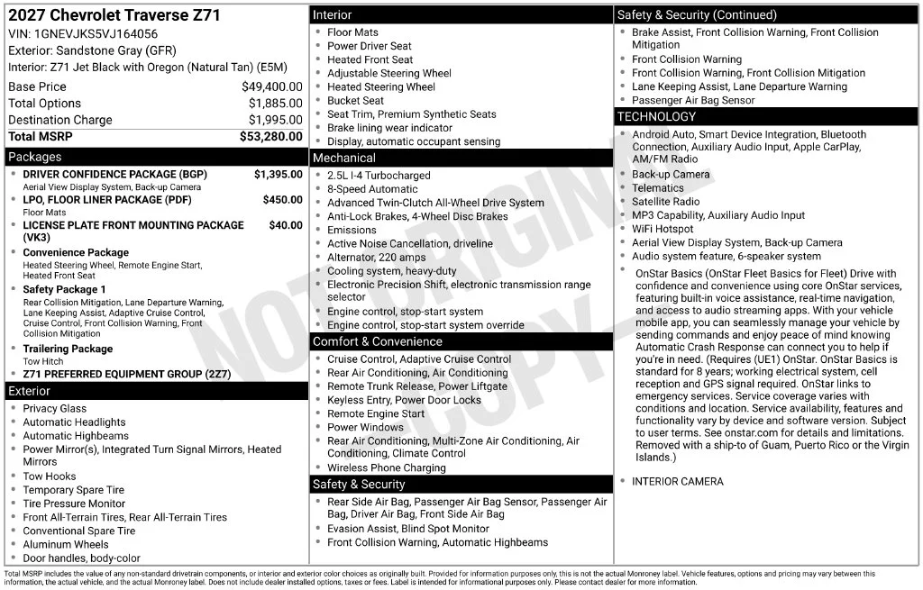 New 2027 Beige Chevrolet Z71 image 6