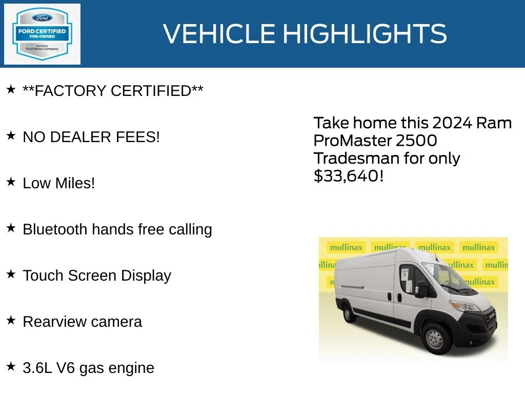 Certified Used 2024 White Ram High Roof image 12