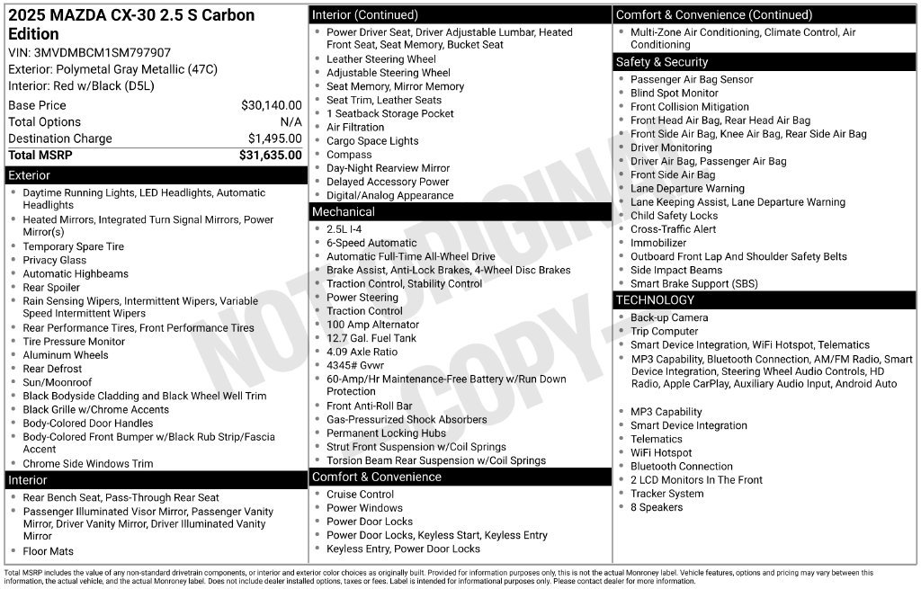 Used 2025 Gray Mazda 2.5 S Carbon Edition image 5
