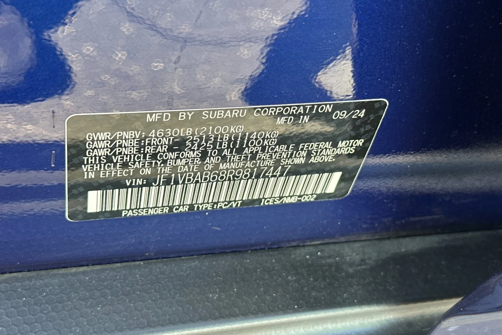 Used 2024 Sapphire Blue Pearl Subaru Base image 27