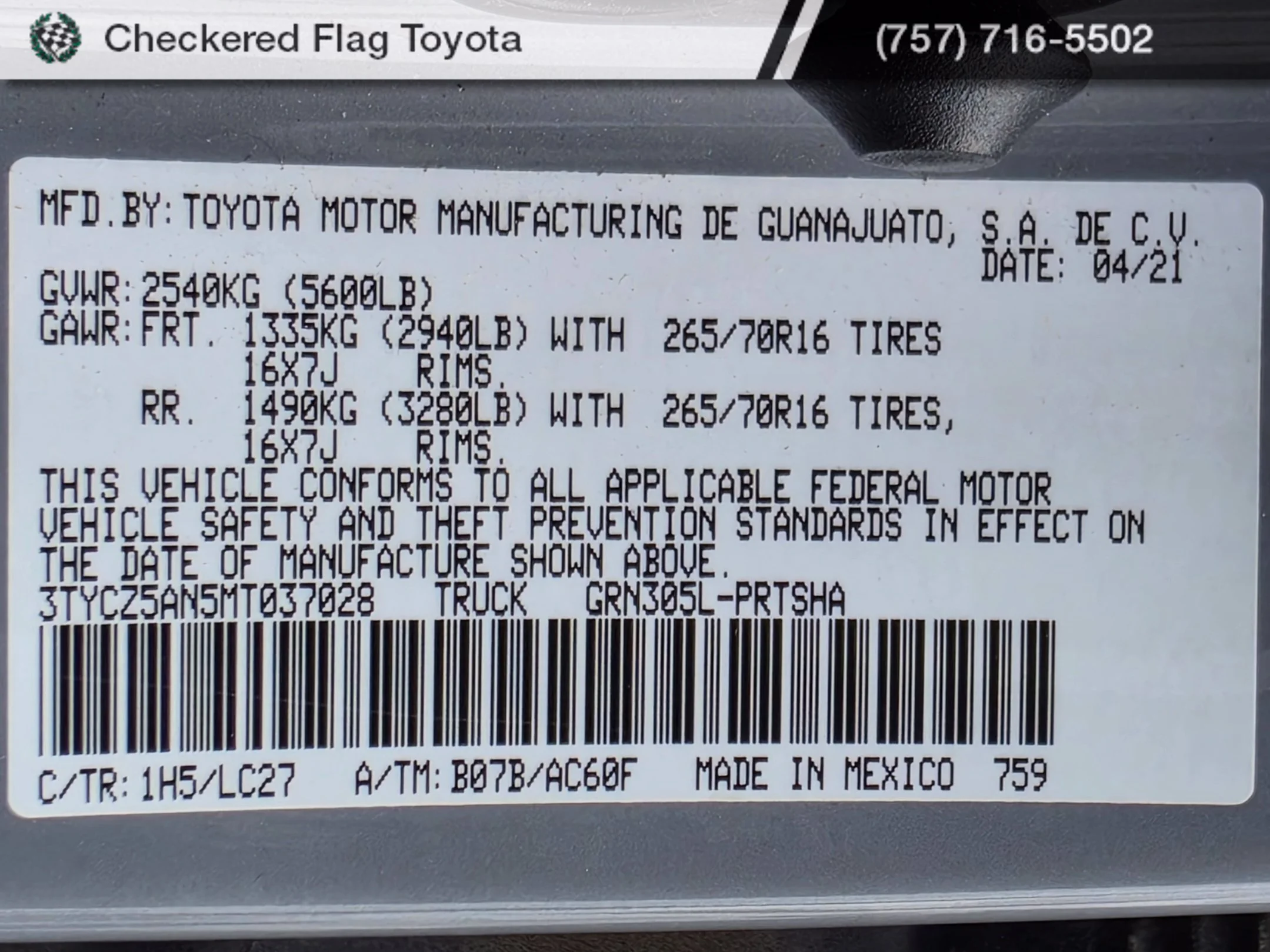 Used 2021 Cement Toyota TRD Off-Road image 21