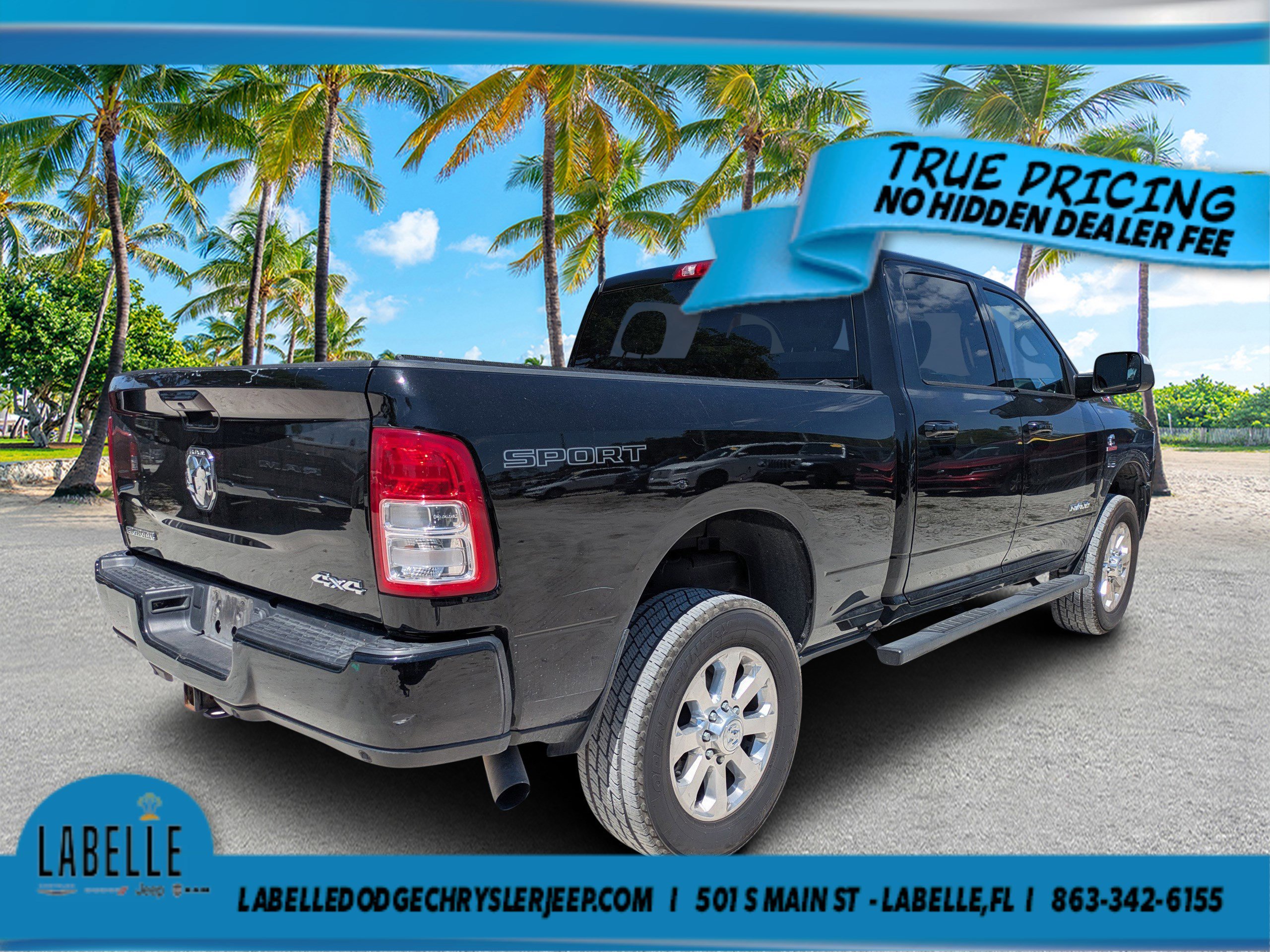 Used 2021 Diamond Black Crystal Pearlcoat Ram Big Horn image 3