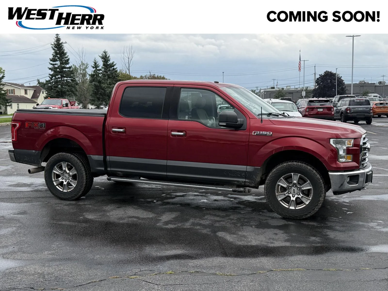 Used 2017 Ruby Red Metallic Tinted Clearcoat/Magnetic Ford XLT image 1