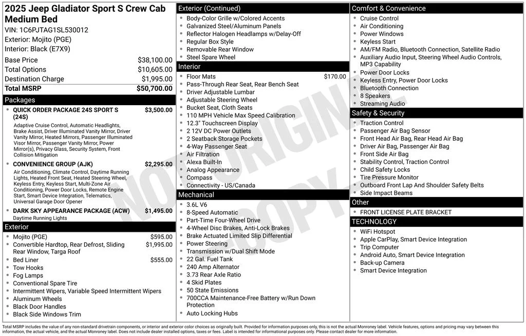 New 2025 Mojito Exterior Paint Jeep Sport S image 6