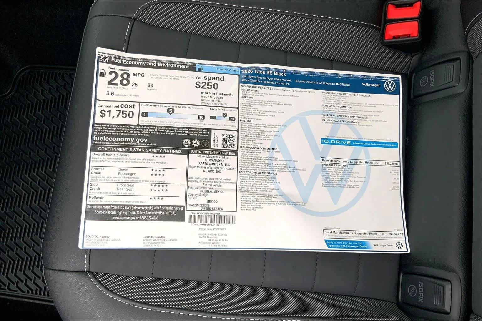 New 2026 Cornflower Blue w/Deep Black Roof Volkswagen SE Black image 22