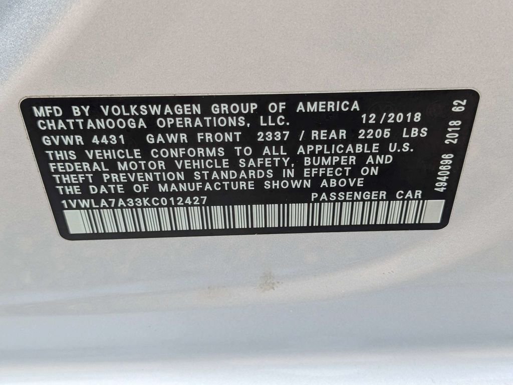 Used 2019 Silver Volkswagen 2.0T Wolfsburg image 19