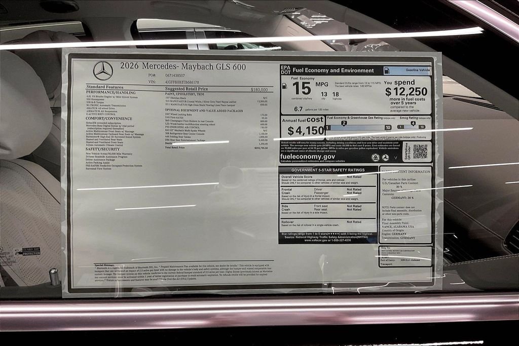 New 2026 Obsidian Black Mercedes-Benz Maybach GLS 600 image 13