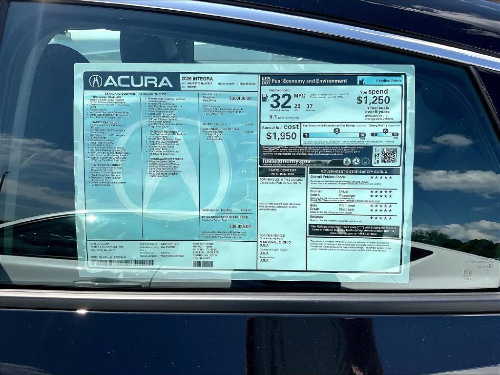 New 2026 Majestic Black Pearl Acura Base image 12