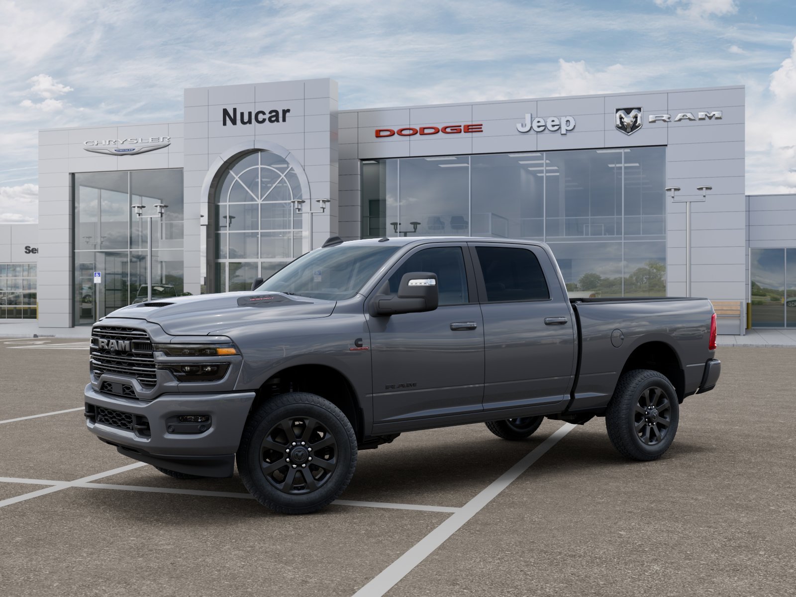 New 2026 Ceramic Gray Clear-Coat Exterior Paint RAM Laramie image 3