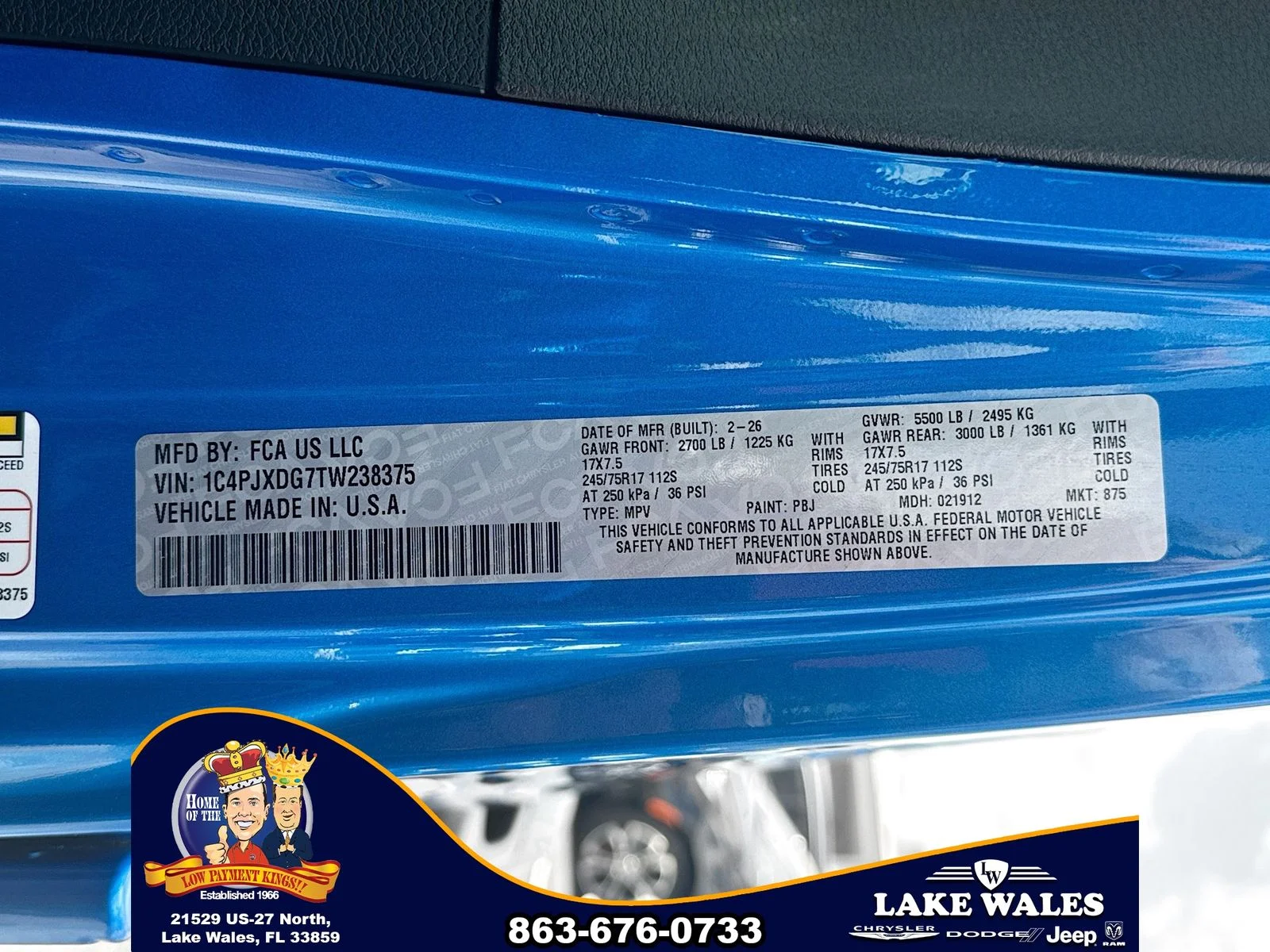 New 2026 Hydro Blue Pearl-Coat Exterior Paint Jeep Sport image 28