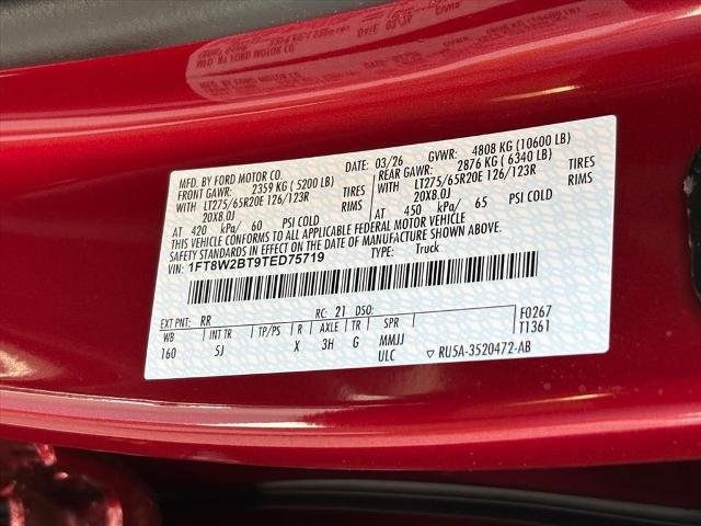 New 2026 Ruby Red Metallic Tinted Clearcoat Ford F-250® Lariat® image 30