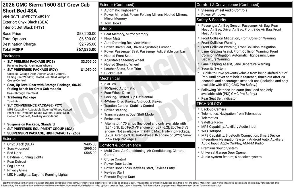 New 2026 Onyx Black GMC SLT image 5