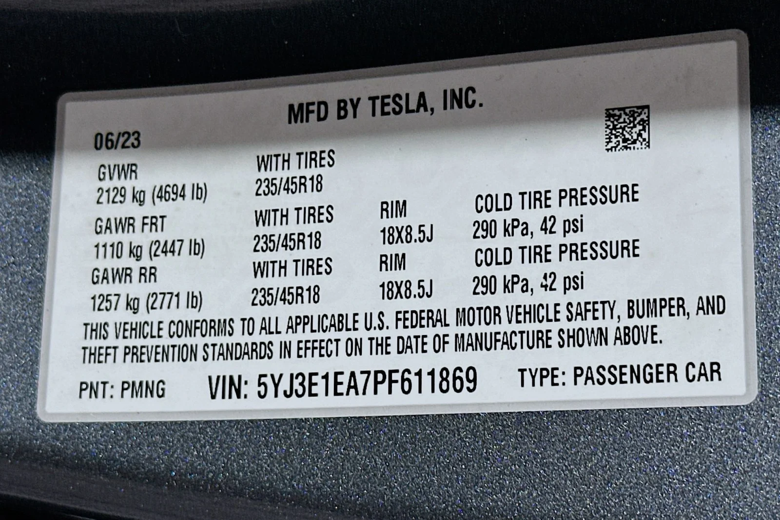 Used 2023 Midnight Silver Metallic Tesla  image 24