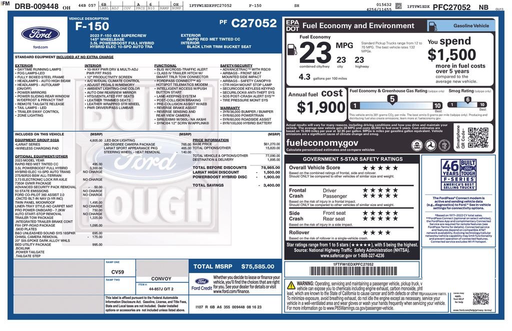 Used 2023 Red Ford Lariat image 30