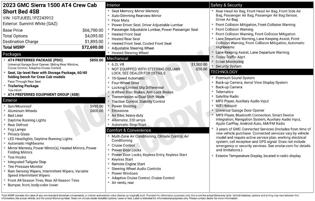 Used 2023 White GMC AT4 image 32