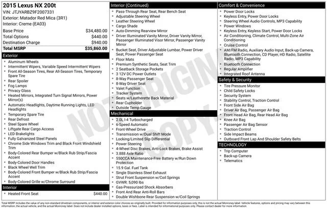 2015 Lexus NX 350 200t 4x2's photo