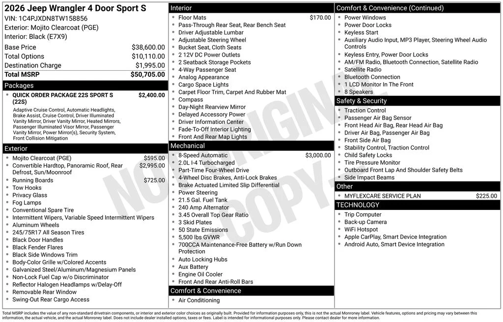 New 2026 Mojito Clearcoat Jeep Sport S image 7