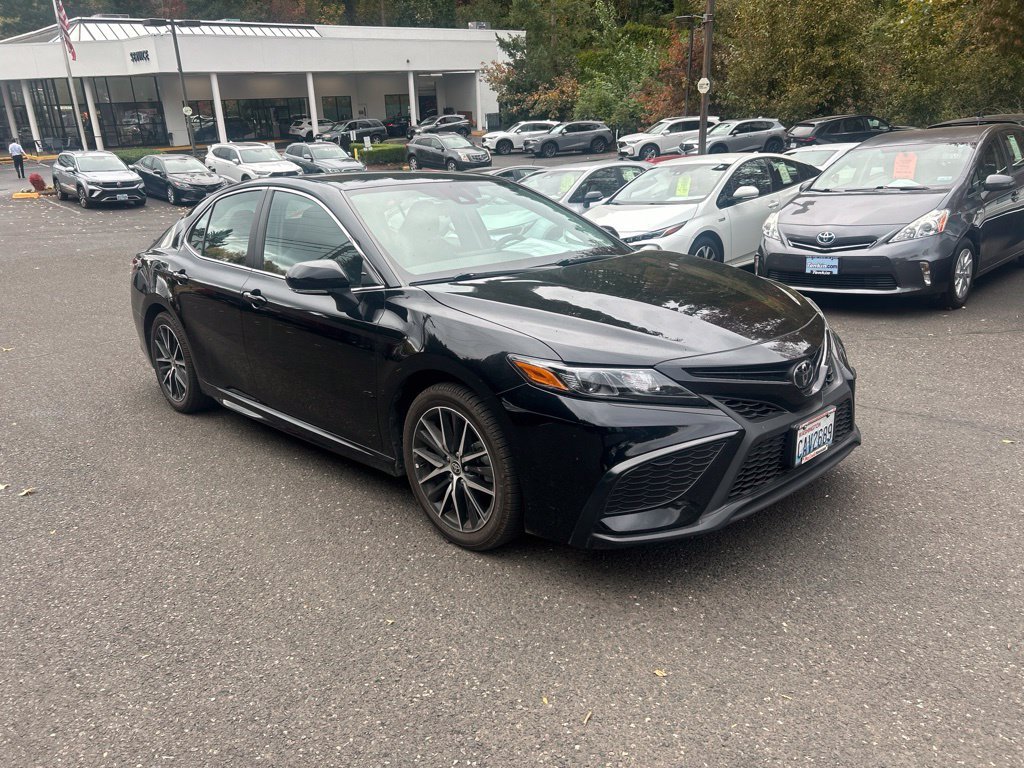 Used 2021 Midnight Black Metallic Toyota SE image 2