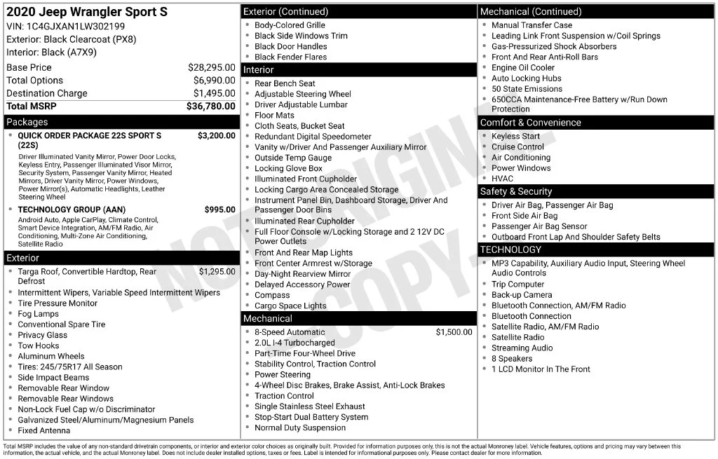 Used 2020 Black Jeep Sport S image 2