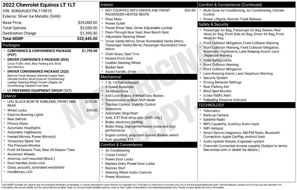 Used 2022 SILVER ICE METALLIC Chevrolet LT image 9