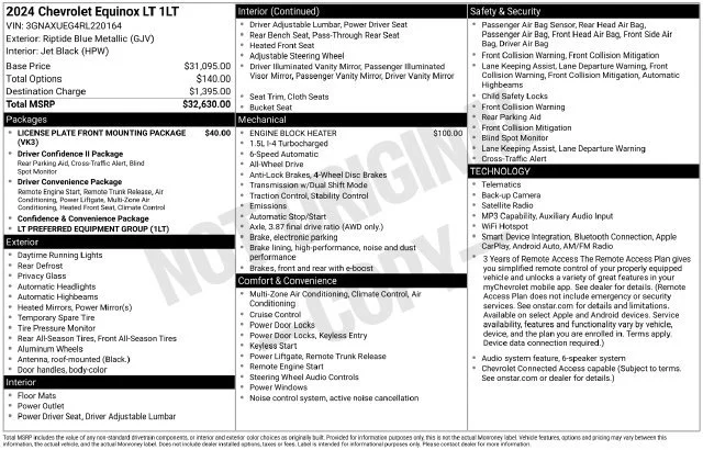 Used 2024 Riptide Blue Metallic Chevrolet LT image 5