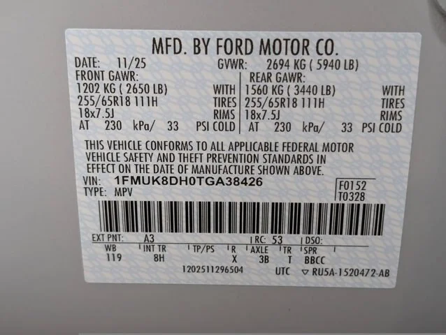 New 2026 Space White Metallic Ford Active image 55
