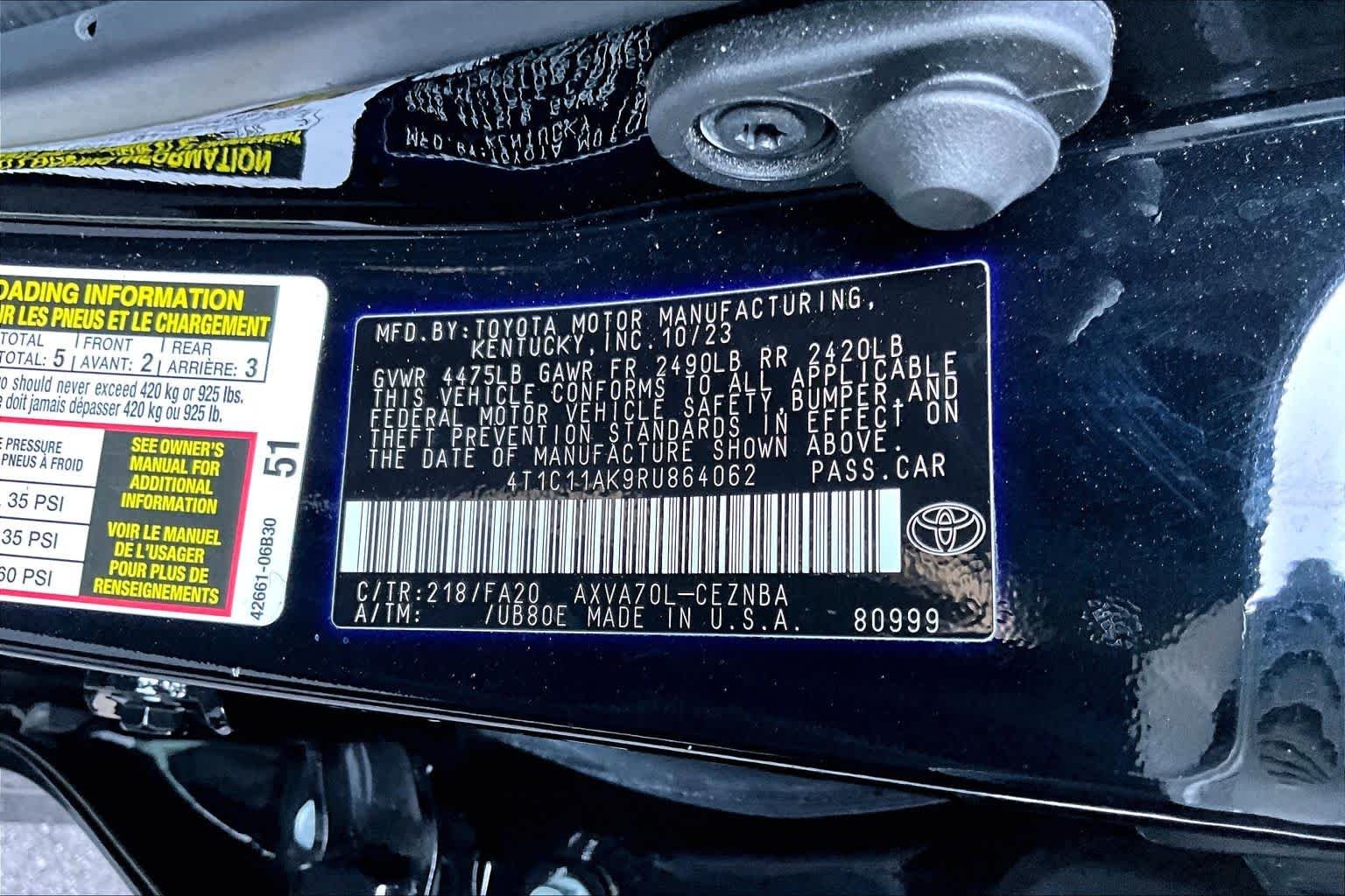 Certified Used 2024 Midnight Black Metallic Toyota LE image 34