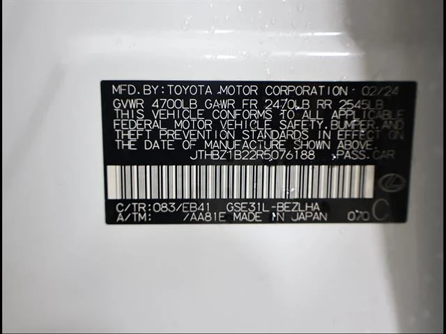 Certified Used 2024 WHITE NOVA GLASS FLAKE Lexus F SPORT Design image 12