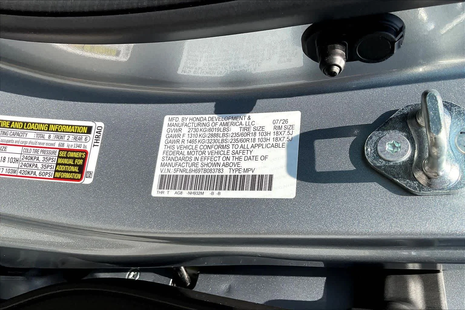 New 2026 Solar Silver Metallic Honda EX-L image 19