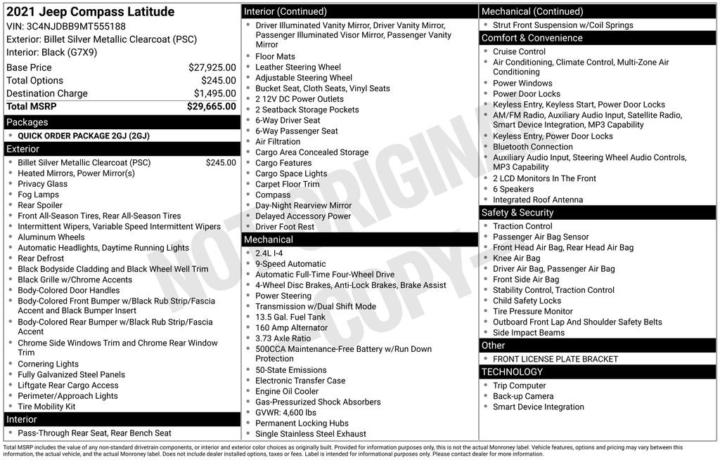 Used 2021 Billet Silver Metallic Jeep Latitude image 31