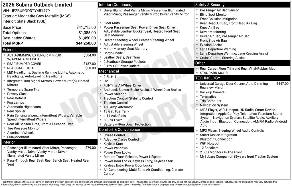 Certified Used 2026 Gray Subaru Limited image 43