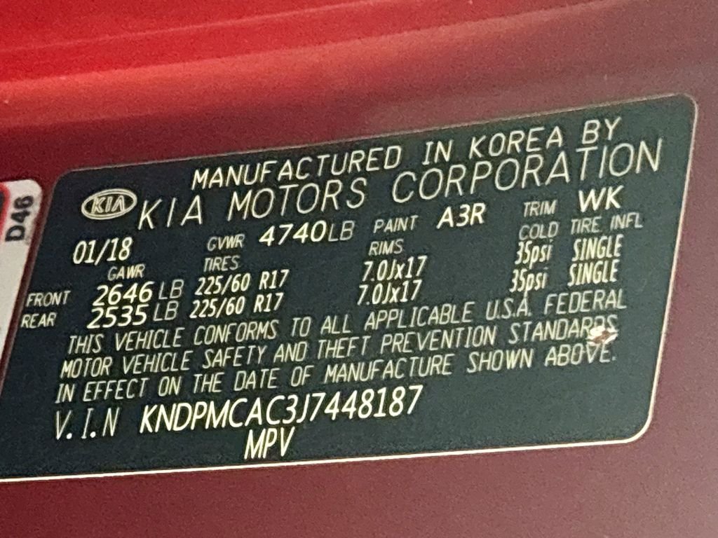 Used 2018 Red Kia LX image 24