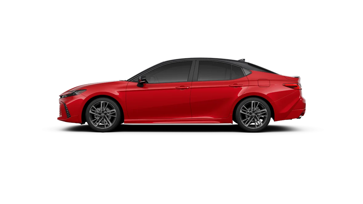 New 2027 Supersonic Red with Midnight Black Metallic roof Toyota XSE image 3