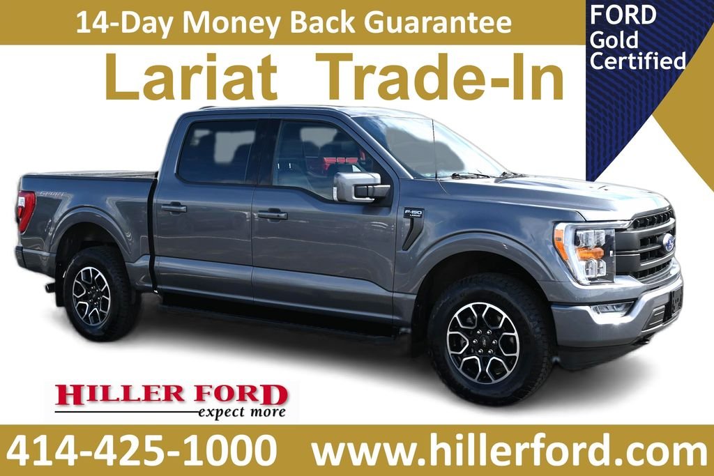 Certified Used 2022 Gray Metallic Ford Lariat image 1