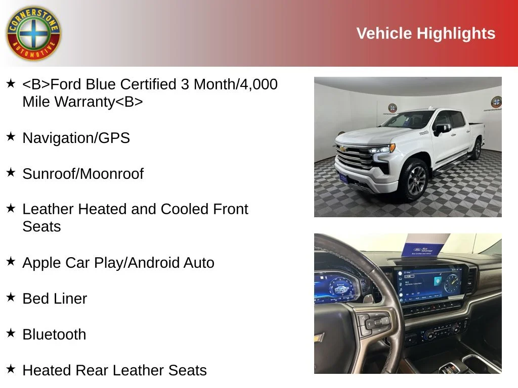 Used 2022 Chevrolet Silverado 1500 High Country with VIN 1GCUDJED6NZ566111 for sale in Elk River, Minnesota