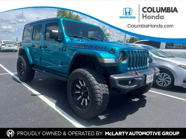 Used 2020 Teal Jeep Unlimited Rubicon image 1